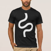 Curvy Line 02 - White on Black T-shirt (Voorkant)