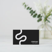 Curvy Line 02 - White on Black Visitekaartje (Staand voorkant)