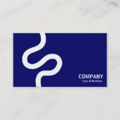 Curvy Line 02 - Wit op donkerblauw Visitekaartje (Voorkant)