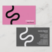 Curvy Line 02 - zwart op roze Visitekaartje (Voorkant / Achterkant)