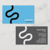 Curvy Line 02 - Zwart op Sky Blue Visitekaartje (Voorkant / Achterkant)