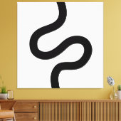 Curvy Line 02 - Zwart op wit Canvas Afdruk (Insitu (Woonkamer))