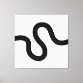 Curvy Line 02 - Zwart op wit Canvas Afdruk (Voorkant)