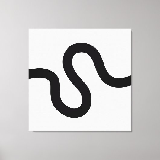 Curvy Line 02 - Zwart op wit Canvas Afdruk (Voorkant)