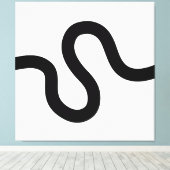Curvy Line 02 - Zwart op wit Canvas Afdruk (Insitu (Houten vloer))