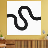Curvy Line 02 - Zwart op wit Canvas Afdruk (Insitu (Woonkamer))