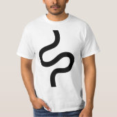 Curvy Line 02 - Zwart op wit T-shirt (Voorkant)