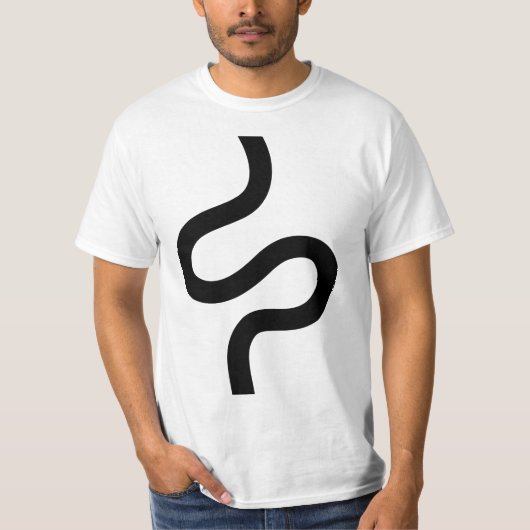 Curvy Line 02 - Zwart op wit T-shirt (Voorkant)