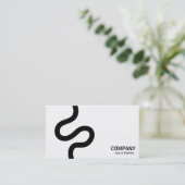 Curvy Line 02 - Zwart op wit Visitekaartje (Staand voorkant)
