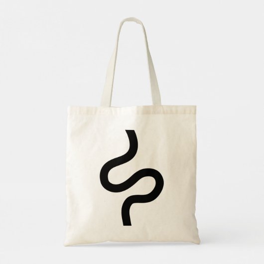 Curvy Line 02 - zwart Tote Bag (Achterkant)