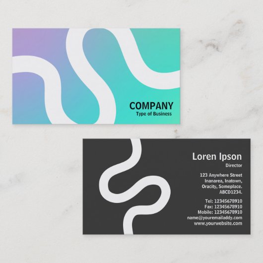 Curvy Line 02a - Zachte gradiënten Visitekaartje (Voorkant / Achterkant)