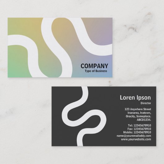 Curvy Line 02a - Zachte gradiënten Visitekaartje (Voorkant / Achterkant)
