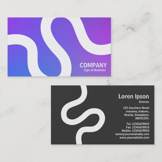 Curvy Line 02a - Zachte gradiënten Visitekaartje (Voorkant / Achterkant)