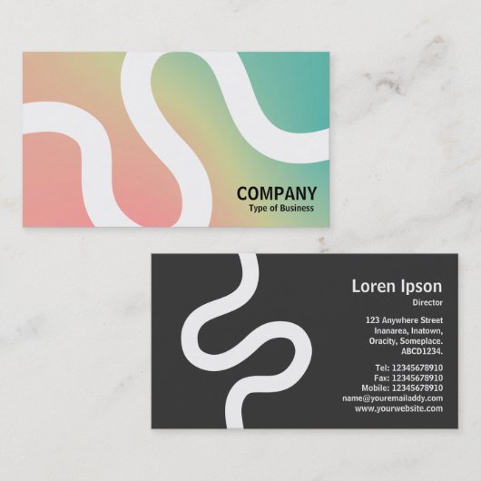 Curvy Line 02a - Zachte gradiënten Visitekaartje (Voorkant / Achterkant)