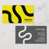 Curvy Line 02a - Zwart op geel Visitekaartje (Voorkant / Achterkant)