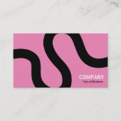 Curvy Line 02a - zwart op roze Visitekaartje (Voorkant)