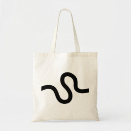 Curvy Line 02a - zwart Tote Bag