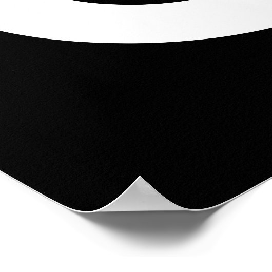 Curvy Line - White op Black Poster (Hoek)