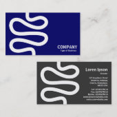 Curvy Line - Wit op donkerblauw Visitekaartje (Voorkant / Achterkant)