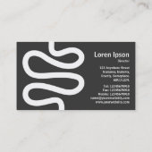 Curvy Line - Wit op donkerblauw Visitekaartje (Achterkant)