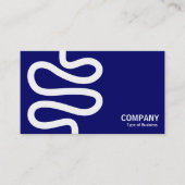 Curvy Line - Wit op donkerblauw Visitekaartje (Voorkant)