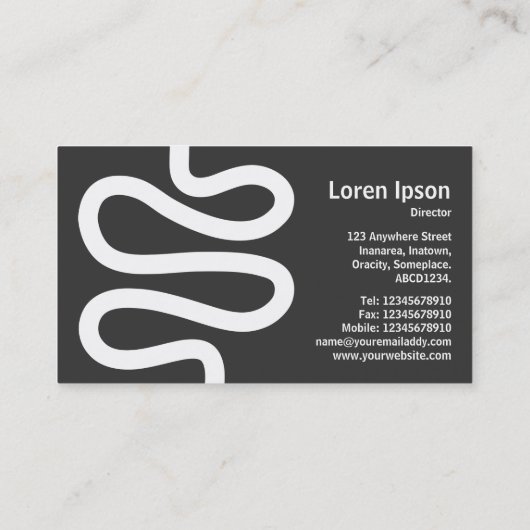 Curvy Line - Wit op Donkergroen Visitekaartje (Achterkant)