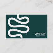 Curvy Line - Wit op Donkergroen Visitekaartje (Voorkant)