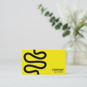 Curvy Line - Zwart op Geel Visitekaartje (Staand voorkant)