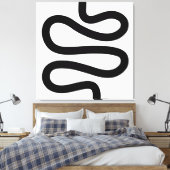 Curvy Line - Zwart op wit Canvas Afdruk (Insitu (Slaapkamer))
