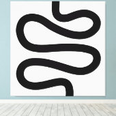 Curvy Line - Zwart op wit Canvas Afdruk (Insitu (Houten vloer))