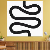 Curvy Line - Zwart op wit Canvas Afdruk (Insitu (Woonkamer))