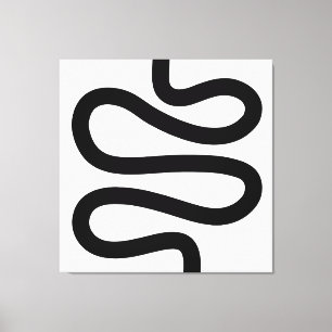 Curvy Line - Zwart op wit Canvas Afdruk