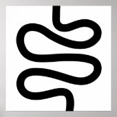 Curvy Line - Zwart op wit Poster (Voorkant)