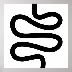 Curvy Line - Zwart op wit Poster