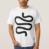 Curvy Line - Zwart op wit T-shirt (Voorkant)