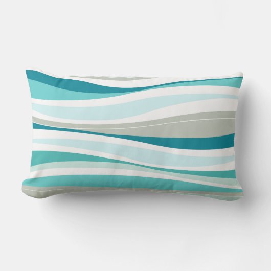 Curvy Lines aqua designer Kussen (Voorkant)