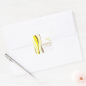 Curvy Lines - geel Vierkante Sticker (Envelop)