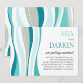 Curvy Lines Huwelijksaqua Kaart (Voorkant / Achterkant)