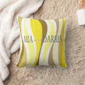 Curvy Lines yellow designer Kussen (Deken)