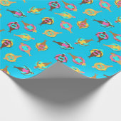 Curvy Meisje Vrienden bij het Zwembad Patterned Cadeaupapier (Hoek)