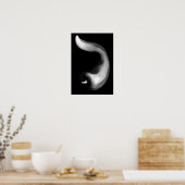 Curvy Pepper sluit Zwarte en Witte Fotografie op Poster (Keuken)