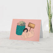 Curvy Plant Lady Verjaardag Kaart (Voorkant)