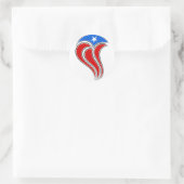 Curvy Puerto Rico Vlaggenontwerp Ronde Sticker (Tas)