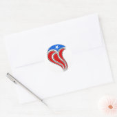 Curvy Puerto Rico Vlaggenontwerp Ronde Sticker (Envelop)