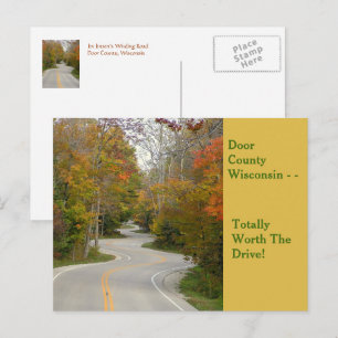 Curvy Road onder bomen met Herfst kleuren Briefkaa Briefkaart