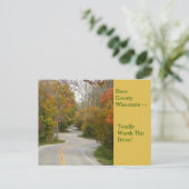 Curvy Road onder bomen met Herfst kleuren Briefkaa Briefkaart (Staand voorkant)