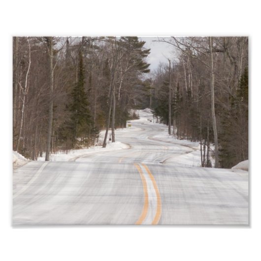 Curvy Road Winding Through door Door County Foto Afdruk (Voorkant)