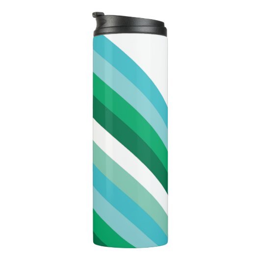 Curvy Stripe in Groene Gepersonaliseerde Thermisch Thermosbeker (Geroteerd rechts)