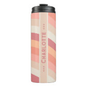 Curvy Stripe in Sunset Earth Gepersonaliseerd Thermosbeker (Voorkant)