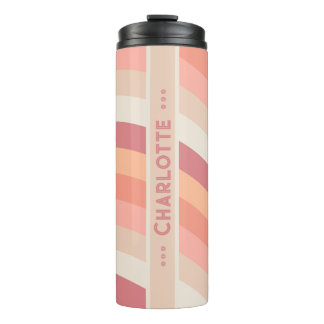 Curvy Stripe in Sunset Earth Gepersonaliseerd Thermosbeker